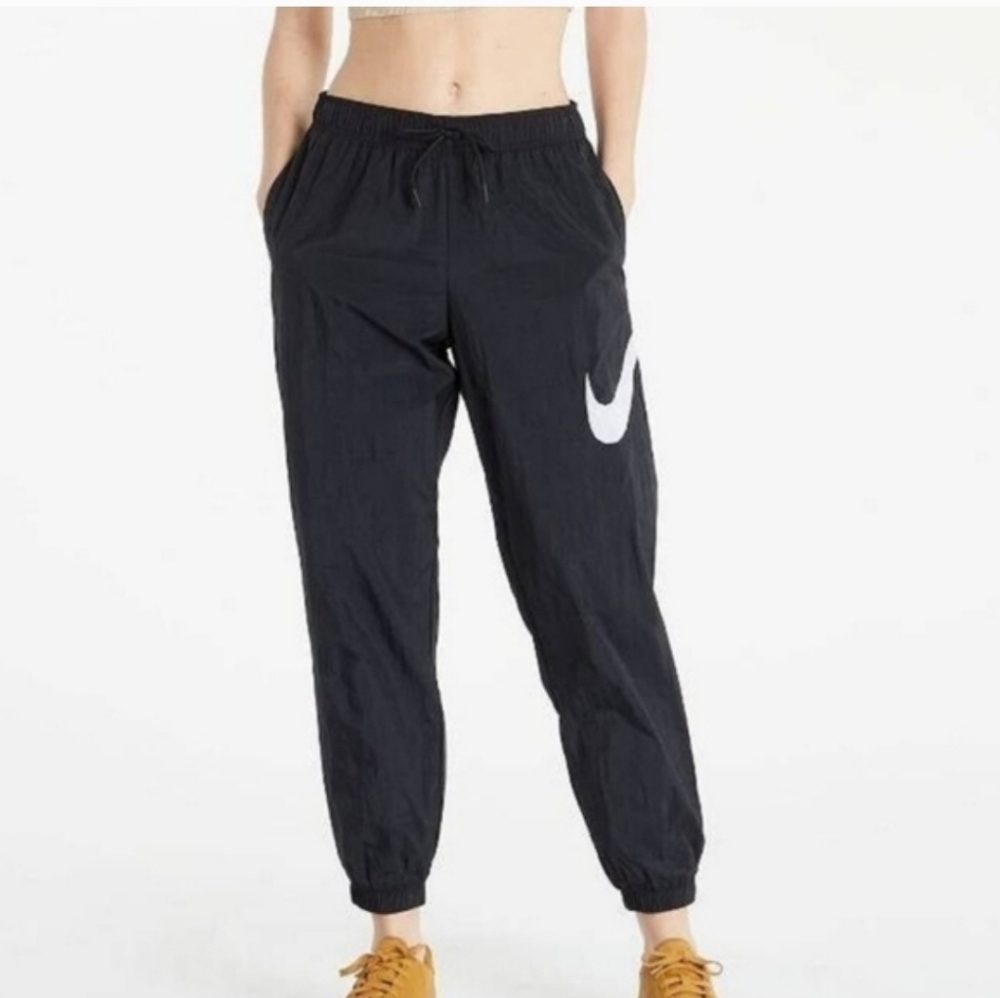 Nike Essential Woven Black Windbreaker Jogger Pants Y2k #239 Streetwear Gym